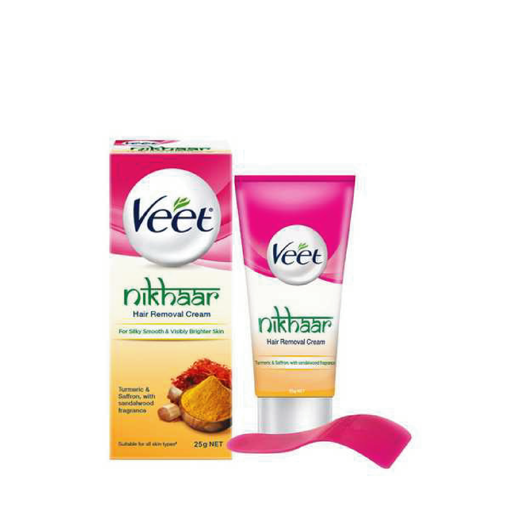 Picture of Veet Nikhaar Herbal Hair Removal Cream with Turmeric Sandal & Saffron 25 gm