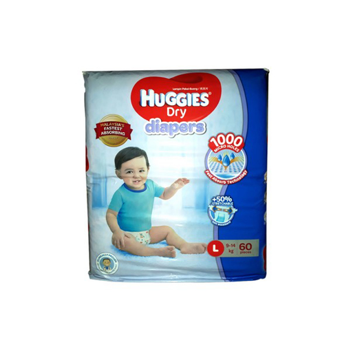 Picture of Huggies Dry Baby Belt Diaper L 9-14 kg 60 pcs