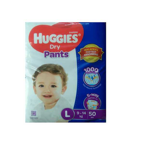 Picture of Huggies Dry Pants Baby Diaper Pant L 9-14 kg 50 pcs