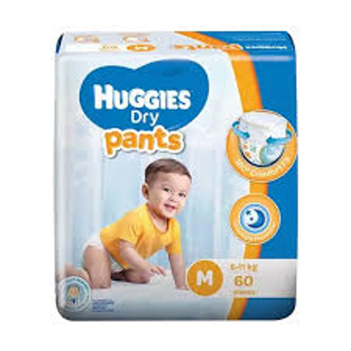 Picture of Huggies Dry Pants Baby Diaper Pant M 6-12 kg 60 pcs