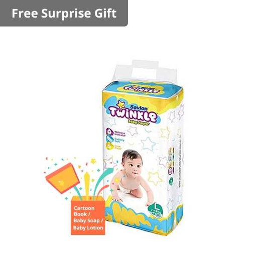 Picture of Savlon Twinkle Baby Belt Diaper L (7-18 kg + Surprise Gift) 36 pcs