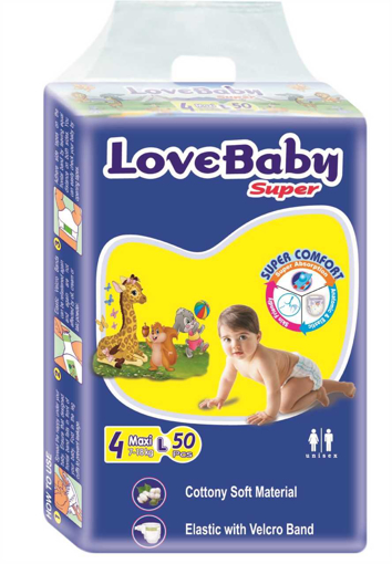 Picture of Love Baby Super Diaper 4 Maxi Belt L 7-18 kg 50 pcs