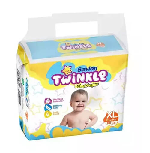 Picture of Savlon Twinkle Baby Diaper Belt XXL 15-30 Kg 24 pcs