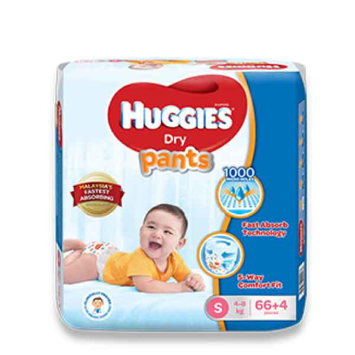 Picture of Huggies Dry Pants Baby Diaper Pant S 4-8 kg 66 pcs