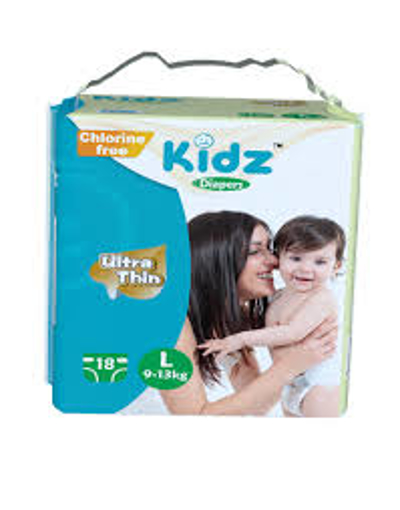 Picture of Kidz Baby Belt Diaper L 9-13 kg 18 pcs