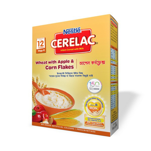 Picture of Nestlé Cerelac 4 Wheat & Apple Corn Flakes (12 months +) BIB 400 gm